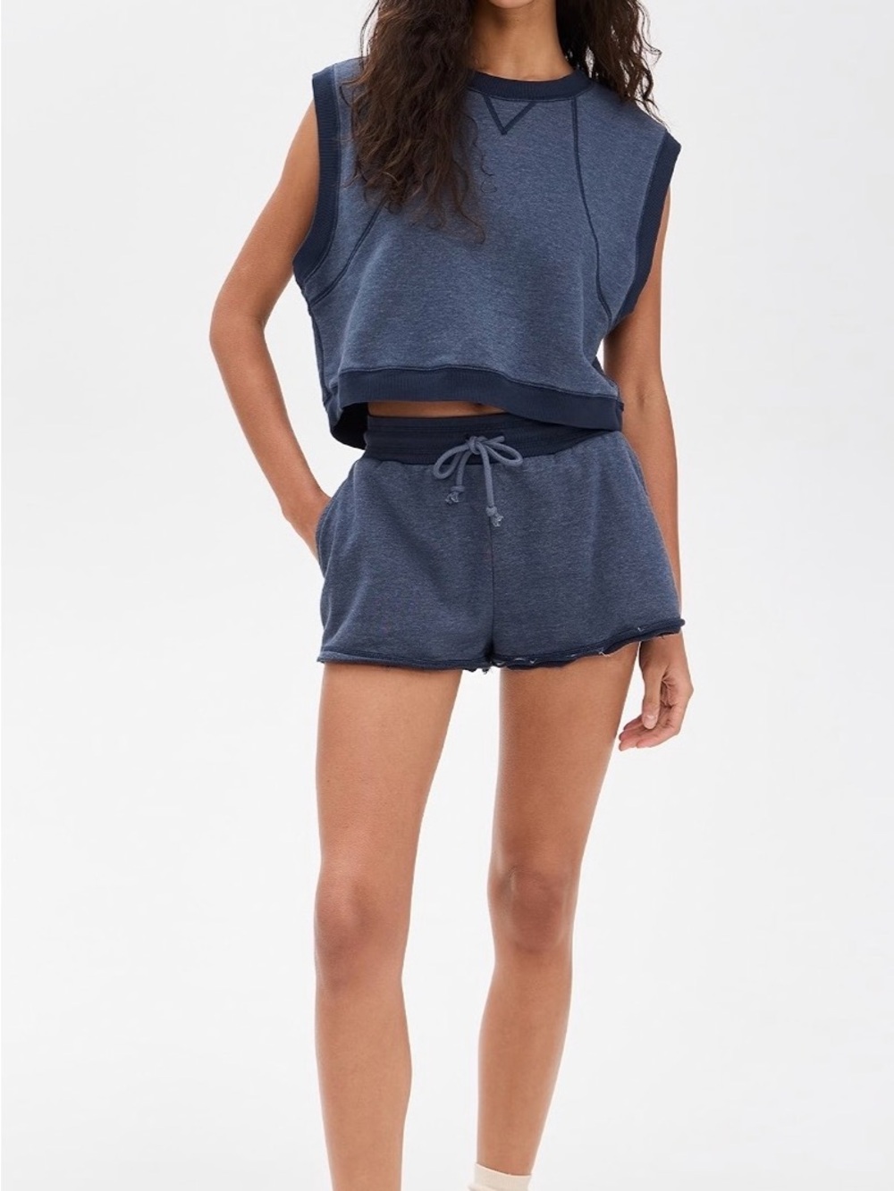 FP‎ Movement by Free People Navy Terry Drawstring Athletic Shorts